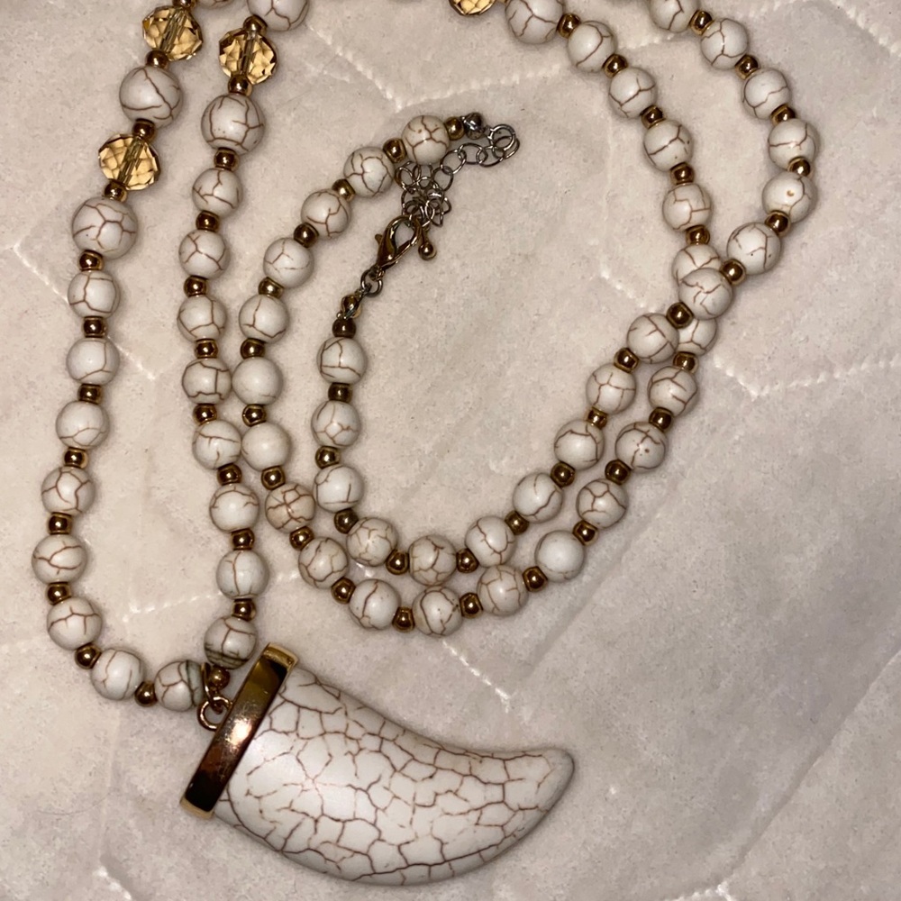 Long stone necklace